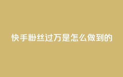 快手粉丝过万是怎么做到的,快手刷播放秒到 - ks便宜24小时业务 qq买点赞1毛10000赞  第1张