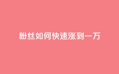 粉丝如何快速涨到一万,空间自助平台业务下单真人 - 自助下单24小时平台ks 全网发卡网大全  第1张