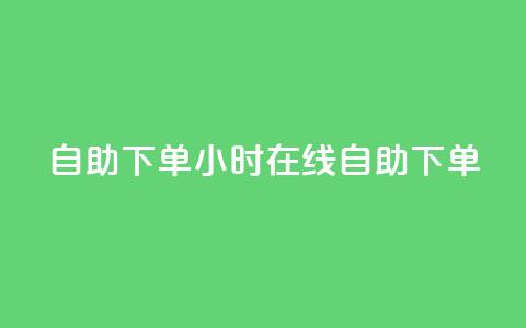 24自助下单(24小时在线自助下单)  第1张