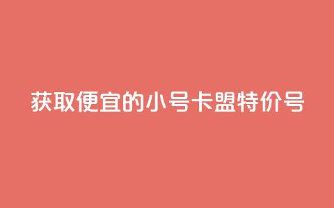 获取便宜的QQ小号：卡盟特价号  第1张