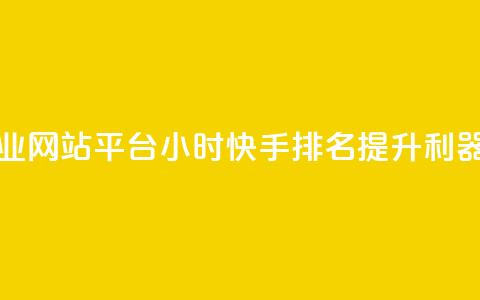 快手务业网站平台24小时(快手排名提升利器)  第1张