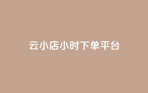 云小店24小时下单平台 - 24小时下单平台-云小店服务全天候!  第1张