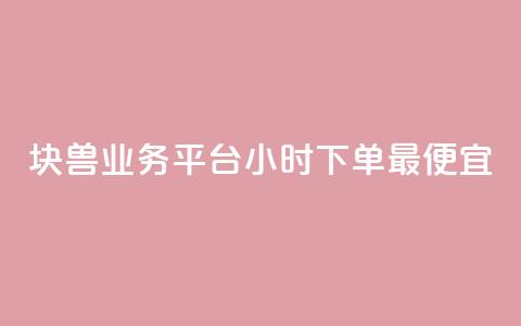 块兽业务平台24小时下单最便宜 - 块兽业务平台全天候最低价下单服务！  第1张