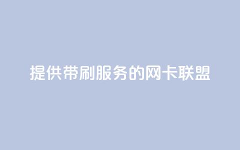 提供QQ带刷服务的网卡联盟  第1张