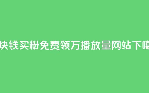 一块钱买1000粉 - 免费领1万播放量网站  第1张