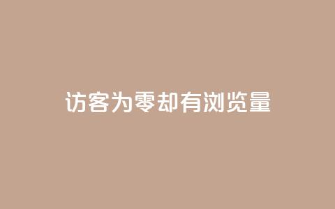 qq访客为零却有浏览量 - 访客数为零却依然有浏览量的原因解析~  第1张