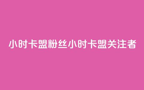 24小时卡盟粉丝 → 24小时卡盟关注者  第1张