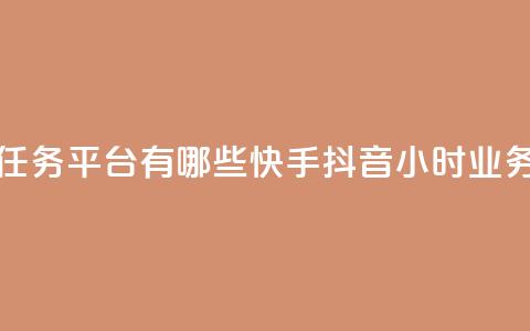 快手点任务平台有哪些 - 快手抖音24小时业务  第1张
