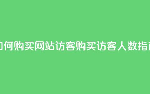 如何购买网站访客：QQ购买访客人数指南  第1张