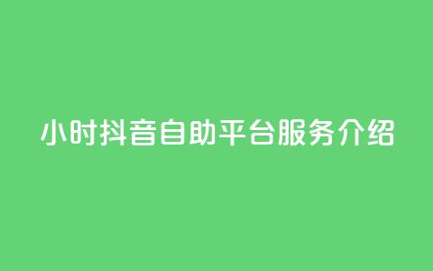 24小时抖音自助平台服务介绍  第1张