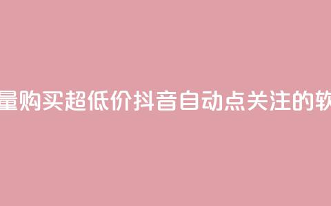 抖音播放量购买超低价 - 抖音自动点关注的软件  第1张