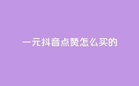 一元抖音点赞怎么买的 - 在抖音如何购买一元点赞的详细指南~  第1张