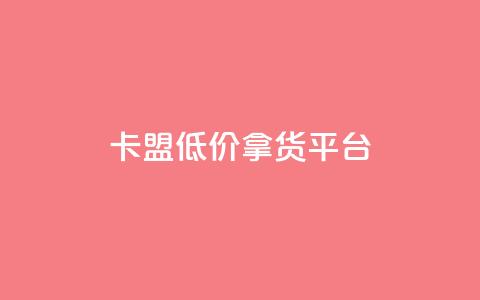 卡盟低价拿货平台 - 提供低价货源的卡盟平台！  第1张