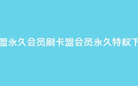 刷卡盟qq永久会员(刷卡盟QQ会员永久特权)  第1张