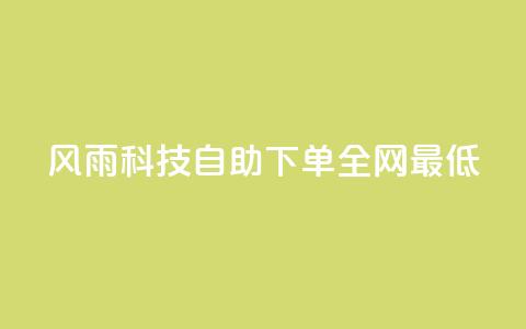 风雨科技自助下单全网最低 - 风雨科技提供全网最优自助下单服务！  第1张