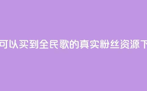 哪里可以买到全民K歌的真实粉丝资源  第1张