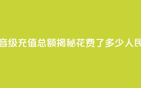 抖音58级充值总额揭秘：花费了多少人民币  第1张