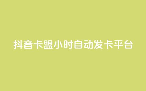 抖音卡盟24小时自动发卡平台,qq免费领取链接名片 - 拼多多助力平台 拼多多转盘助力要多少人  第1张