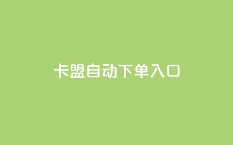 卡盟自动下单入口 - 自动下单神器：卡盟一键购买利器！  第1张