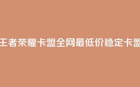 王者荣耀卡盟全网最低价稳定卡盟 - 王者荣耀卡盟价格优惠，高质量服务保障！  第1张
