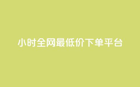24小时全网最低价下单平台 - 全网最低价24小时下单平台推荐~  第1张
