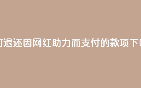 如何退还因网红助力而支付的款项  第1张