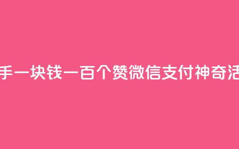 快手一块钱一百个赞微信支付神奇活动  第1张