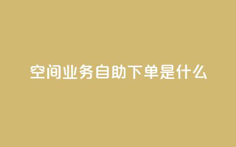 qq空间业务自助下单是什么 - 什么是QQ空间业务自助下单？~  第1张
