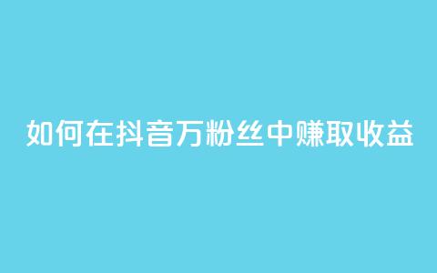 如何在抖音100万粉丝中赚取收益？  第1张