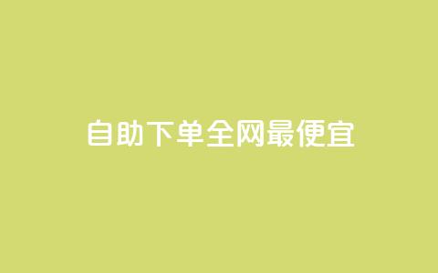 自助下单全网最便宜 - 全网最低价自助下单服务，尽享优惠购物体验!  第1张