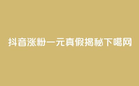 抖音涨粉一元真假揭秘  第1张