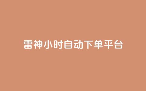 雷神24小时自动下单平台,抖音播点赞网站 - 拼多多业务助力平台 拼多多助手  第1张