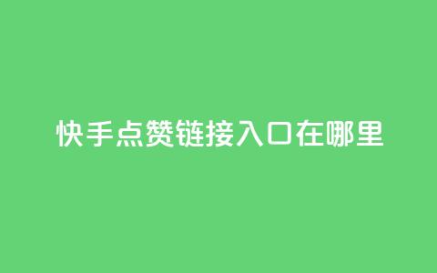 快手点赞链接入口在哪里 - 快手点赞入口在哪寻找!  第1张