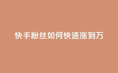 快手粉丝如何快速涨到1万 - 如何快速增加快手粉丝量至1万~  第1张