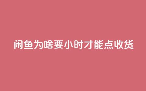 闲鱼为啥要24小时才能点收货,QQ空间访客12万 - 免费领1万播放量网站 抖音全自动挂机项目  第1张