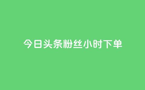 今日头条粉丝24小时下单 - 今日头条24小时内粉丝下单新热点解析！  第1张