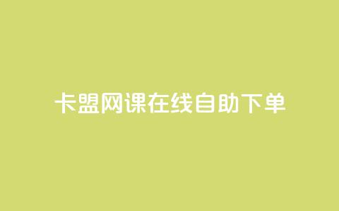 卡盟网课在线自助下单 - 刷qqvip网站卡盟  第1张