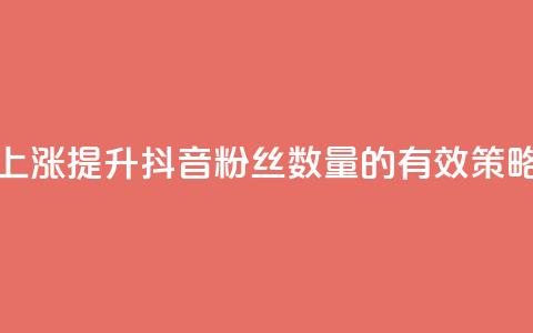 抖音粉丝如何上涨 - 提升抖音粉丝数量的有效策略与技巧! 第1张 抖音粉丝如何上涨 - 提升抖音粉丝数量的有效策略与技巧! 第1张