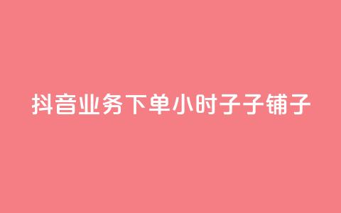 抖音业务下单24小时子子铺子 - ks业务自助下单软件最低价  第1张