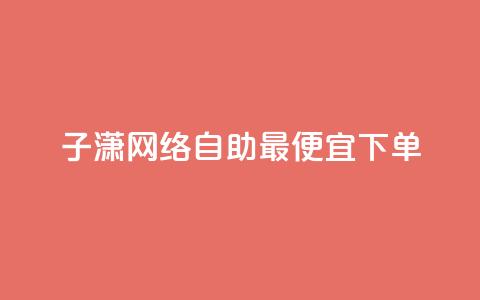 子潇网络自助最便宜下单 - 潇网络自助下单最低价攻略分享!  第1张