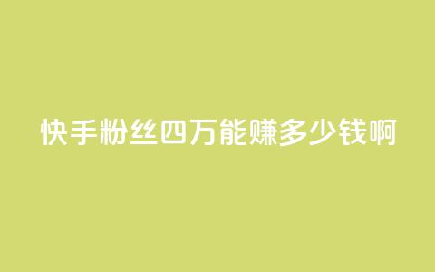 快手粉丝四万能赚多少钱啊 - 快手四万粉丝能带来多少收入揭秘！  第1张