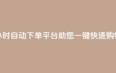 24小时自动下单平台助您一键快速购物  第1张