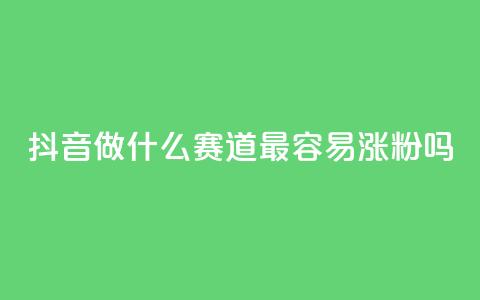 抖音做什么赛道最容易涨粉吗 - 抖音哪个赛道最容易吸引粉丝？!  第1张