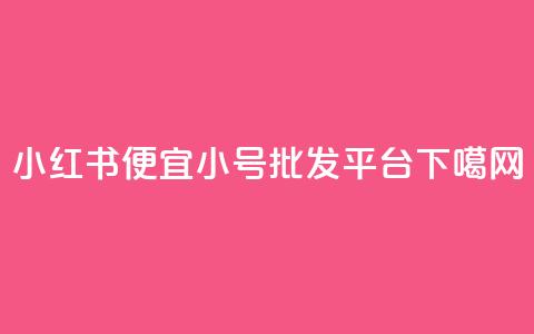 小红书便宜小号批发平台  第1张