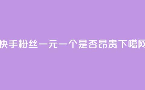 快手粉丝一元一个是否昂贵？  第1张