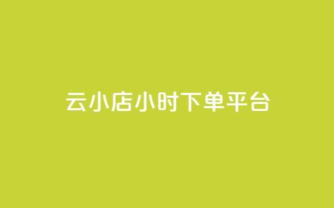 云小店24小时下单平台 - 24小时下单平台-云小店服务全天候!  第1张