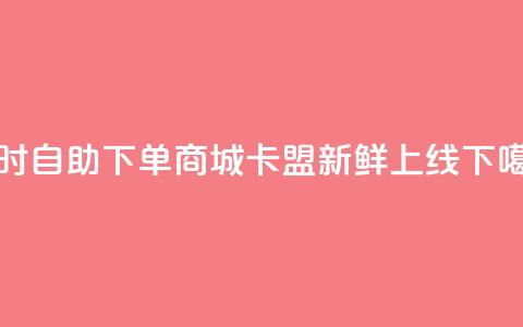 24小时自助下单商城-卡盟新鲜上线  第1张