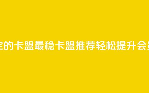 刷会员最稳定的卡盟 - 最稳卡盟推荐 轻松提升会员体验~  第1张