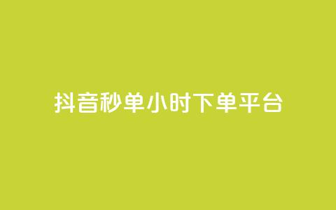 抖音秒单24小时下单平台 - 24小时极速下单平台助你轻松抖音购物！  第1张