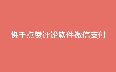 快手点赞评论软件微信支付 - 快手点赞评论软件支持微信支付！  第1张